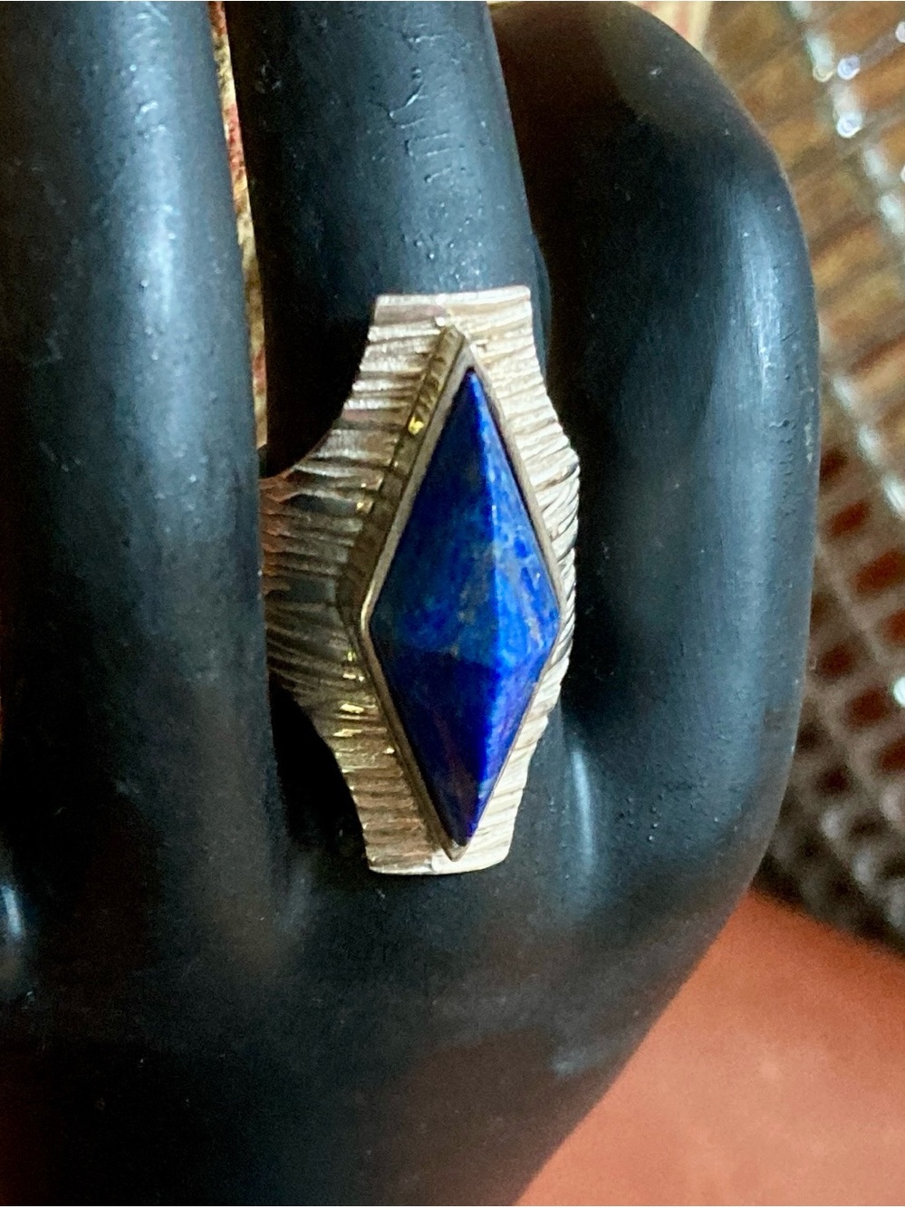 Jay king Blue Lapis Lazuli Silver Geometric Ring 8 Euc